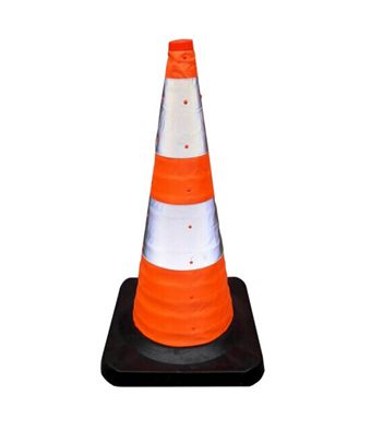 Collapsible Traffic Cone with Rubber Base